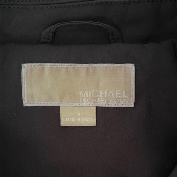 Michael Kors Black Belted Jacket with Quilted Sleeves - Picture 2 of 5